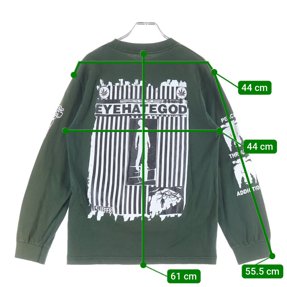 VINTAGE(ヴィンテージ) 90s EYEHATEGOD Children Of God Long アイヘイトゴッド プリント長袖Tシャツ カットソー グリーン
