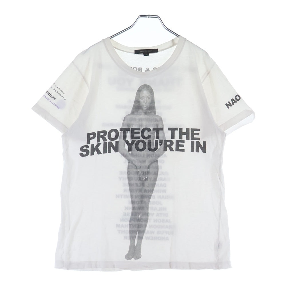 MARC JACOBS(マークジェイコブス) 00s ×ROBERT DUFFY Naomi Campbell ナオミキャンベル 半袖プリントTシャツ ホワイト