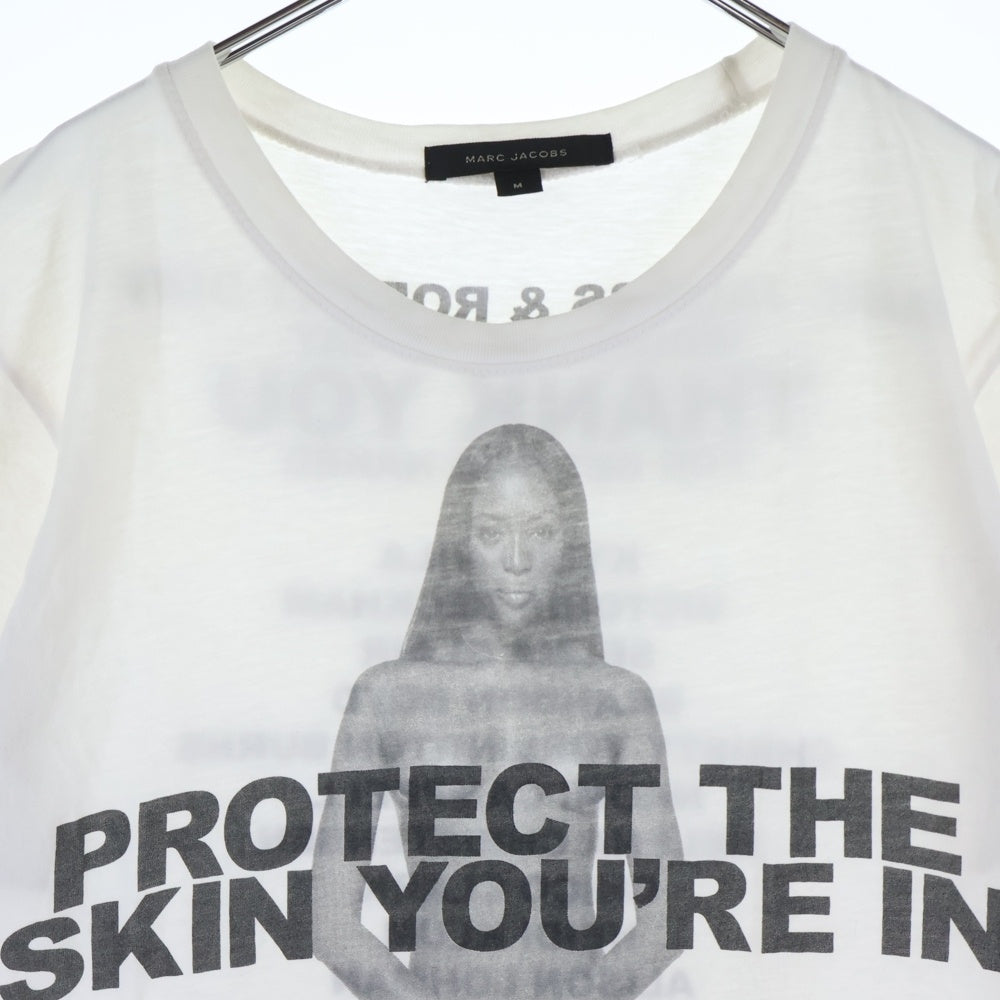 MARC JACOBS(マークジェイコブス) 00s ×ROBERT DUFFY Naomi Campbell ナオミキャンベル 半袖プリントTシャツ ホワイト