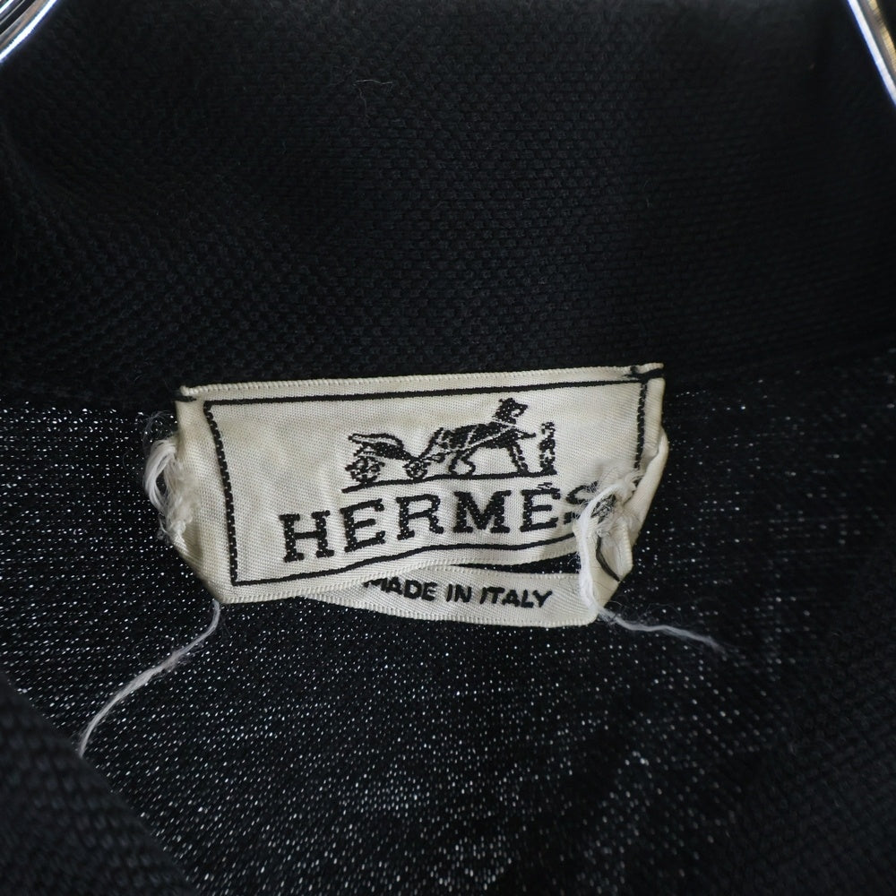 HERMES(エルメス) VINTAGE 胸ポケット H刺繍 ポロシャツ 半袖ポロシャツ ブラック