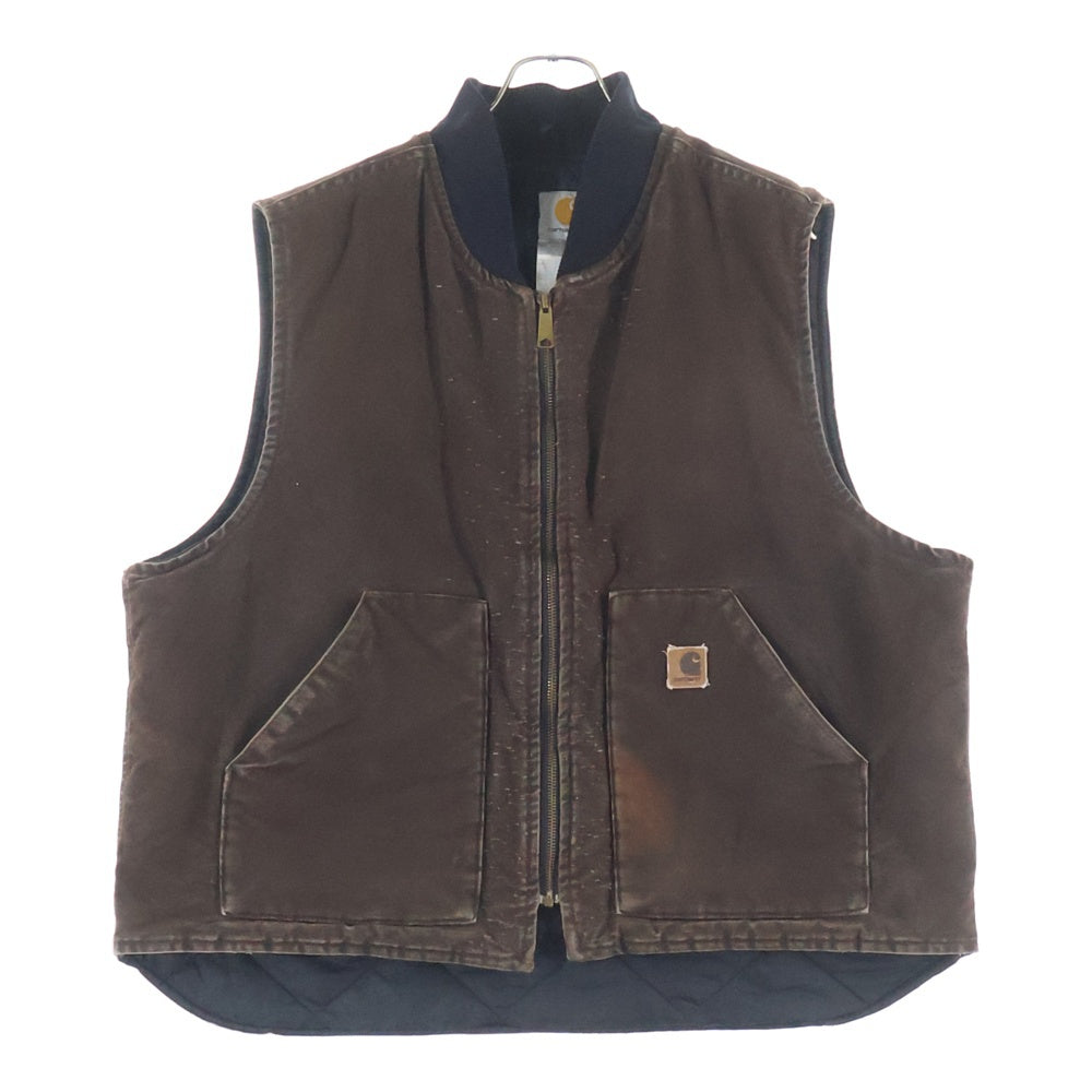 CARHARTT(カーハート) 00s COTTON DUCK ZIP VEST コットンダック ジップ 中綿 ベスト ブラウン
