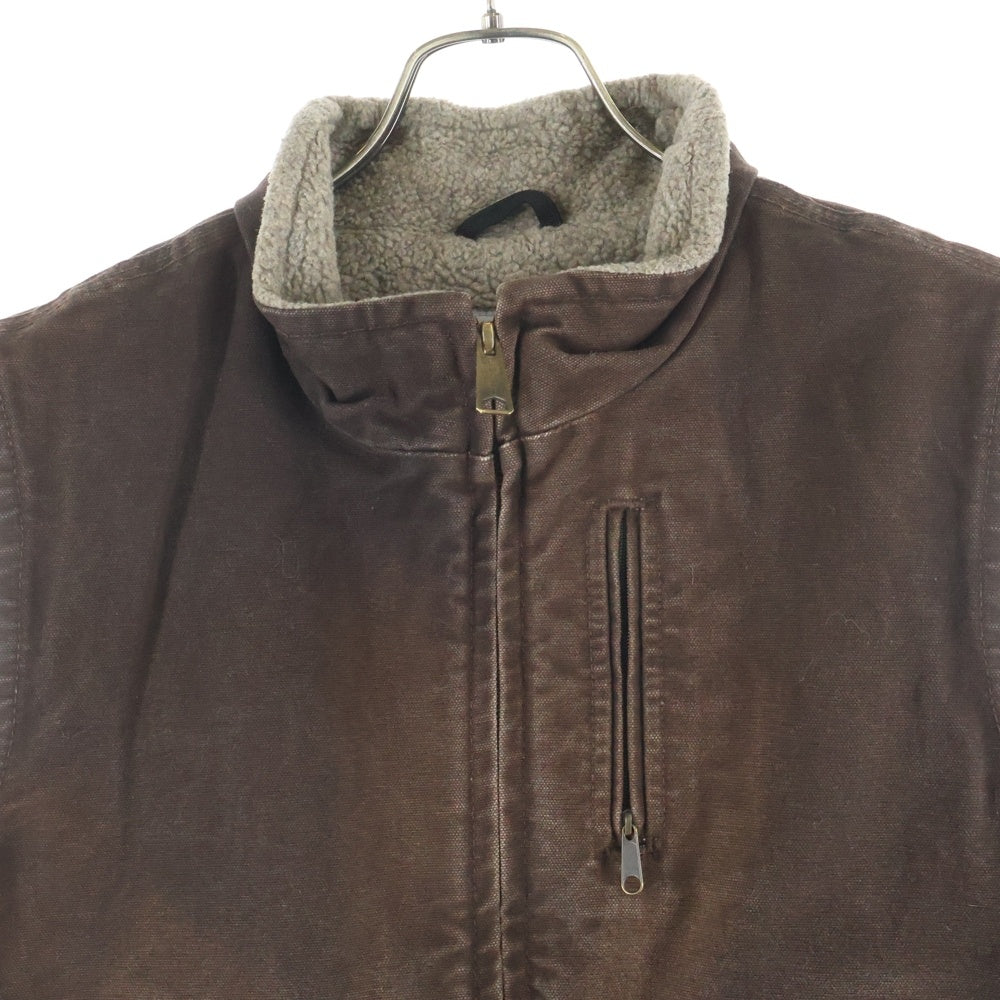CARHARTT(カーハート) 00s COTTON DUCK ZIP BOA STAND COLLAR VEST WOMEN コットンダック ボア ジップ ベスト ブラウン レディース