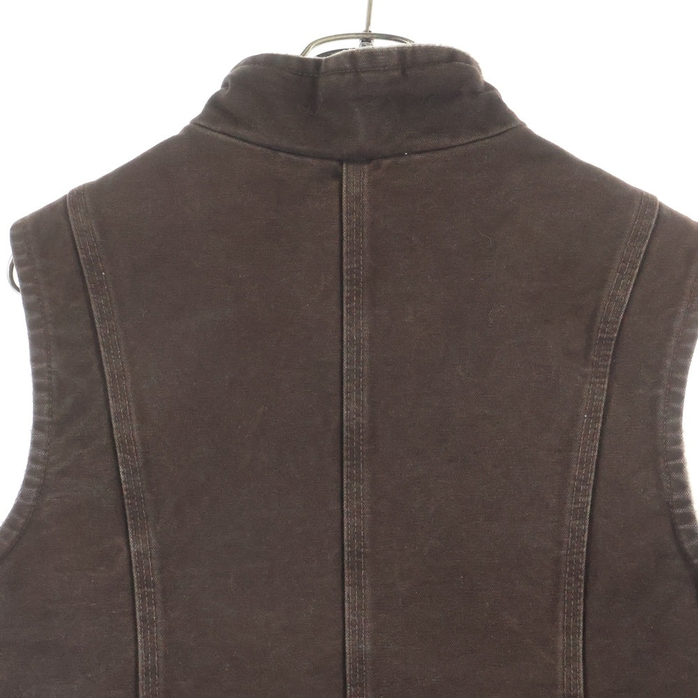 CARHARTT(カーハート) 00s COTTON DUCK ZIP BOA STAND COLLAR VEST WOMEN コットンダック ボア ジップ ベスト ブラウン レディース
