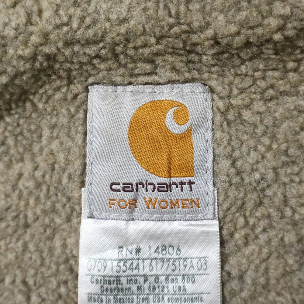 CARHARTT(カーハート) 00s COTTON DUCK ZIP BOA STAND COLLAR VEST WOMEN コットンダック ボア ジップ ベスト ブラウン レディース