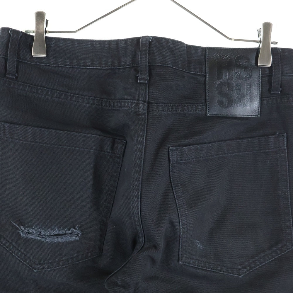 RAF SIMONS(ラフシモンズ) 23SS デストロイド ダブル デニム ジーンズ レイヤード ブラック