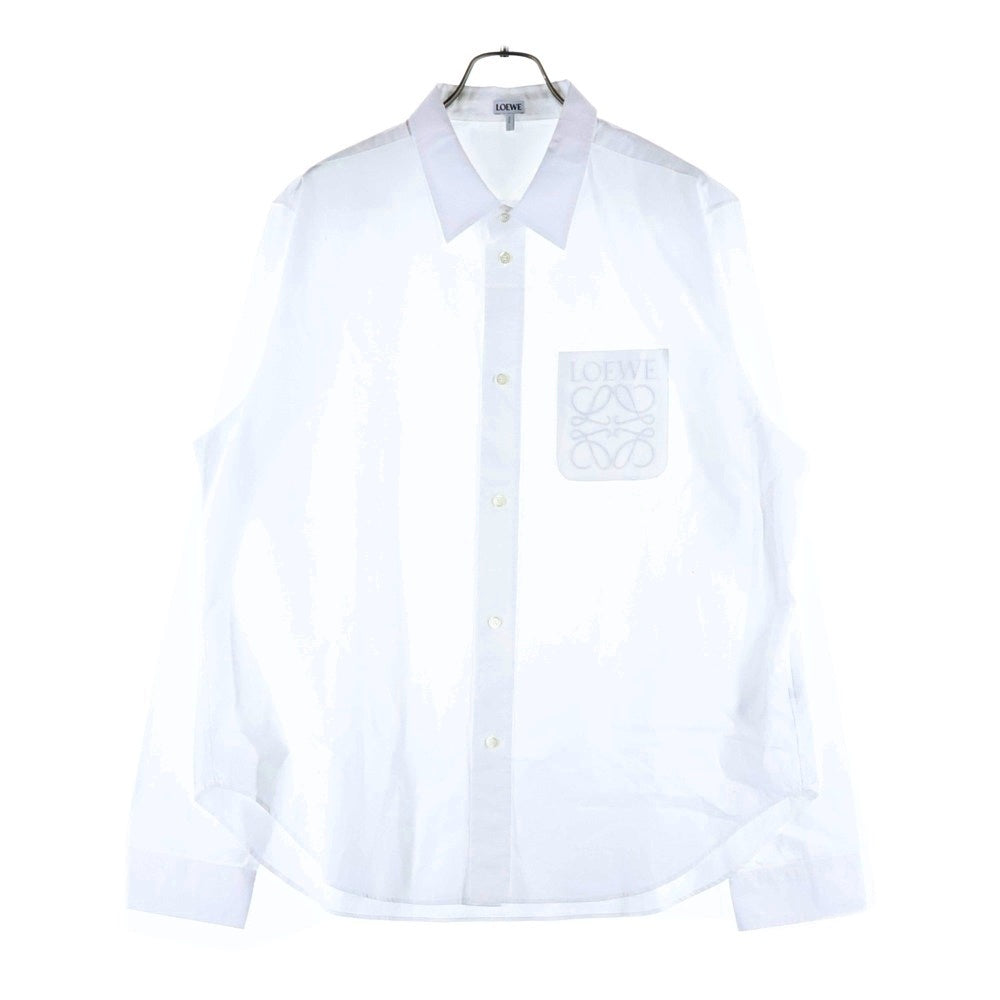 LOEWE(ロエベ) 25SS アナグラム刺繍ポケット長袖シャツ ホワイト