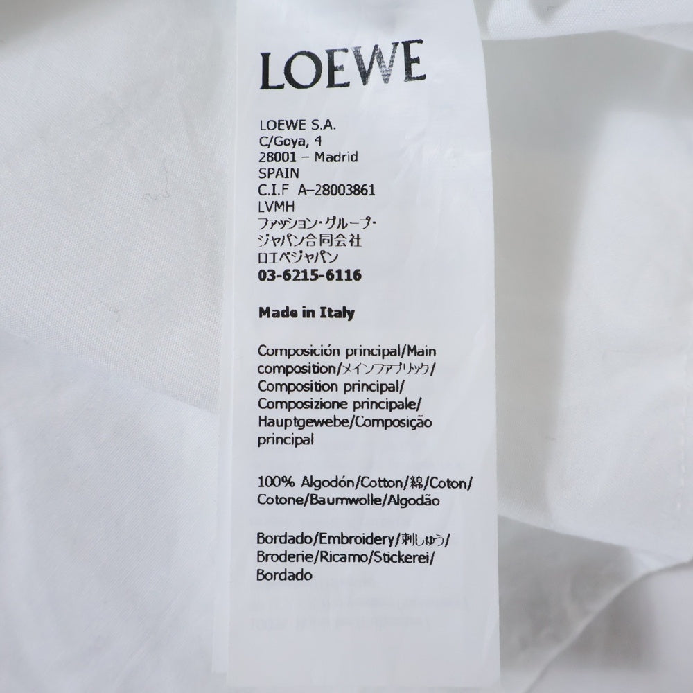 LOEWE(ロエベ) 25SS アナグラム刺繍ポケット長袖シャツ ホワイト