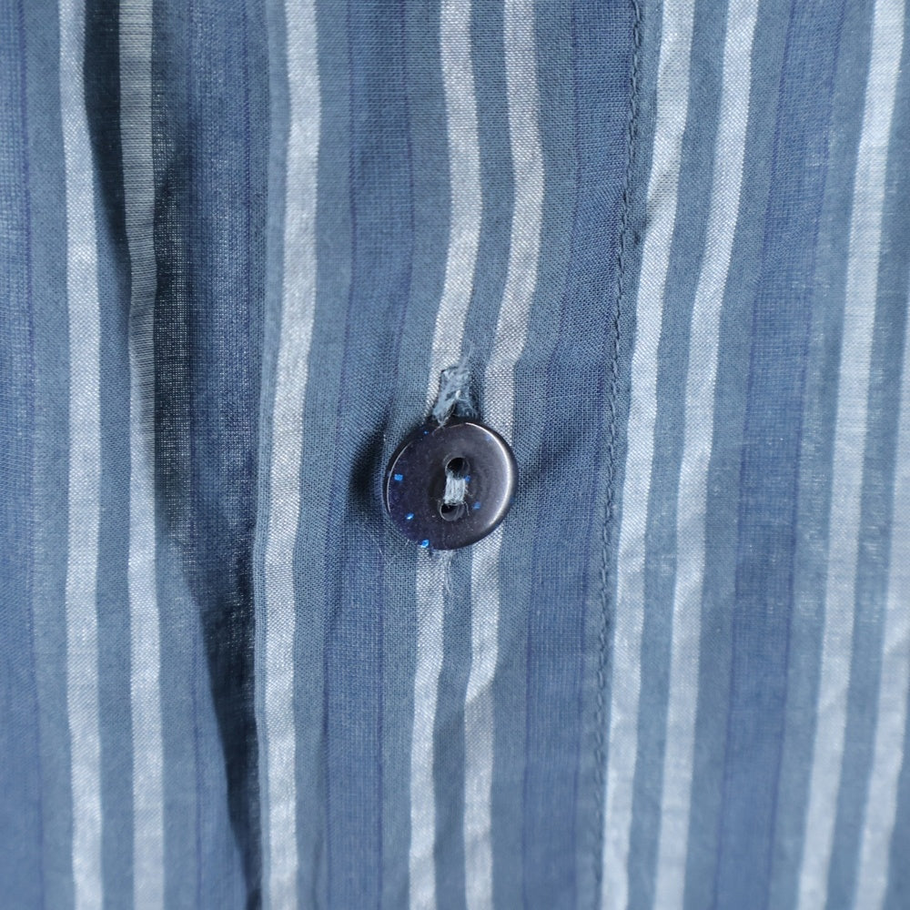 ARMANI JEANS(アルマーニ ジーンズ) 00s MADE IN RUMANIA ルーマニア製 ストライプ 長袖シャツ ブルー