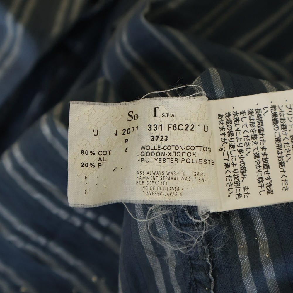 ARMANI JEANS(アルマーニ ジーンズ) 00s MADE IN RUMANIA ルーマニア製 ストライプ 長袖シャツ ブルー
