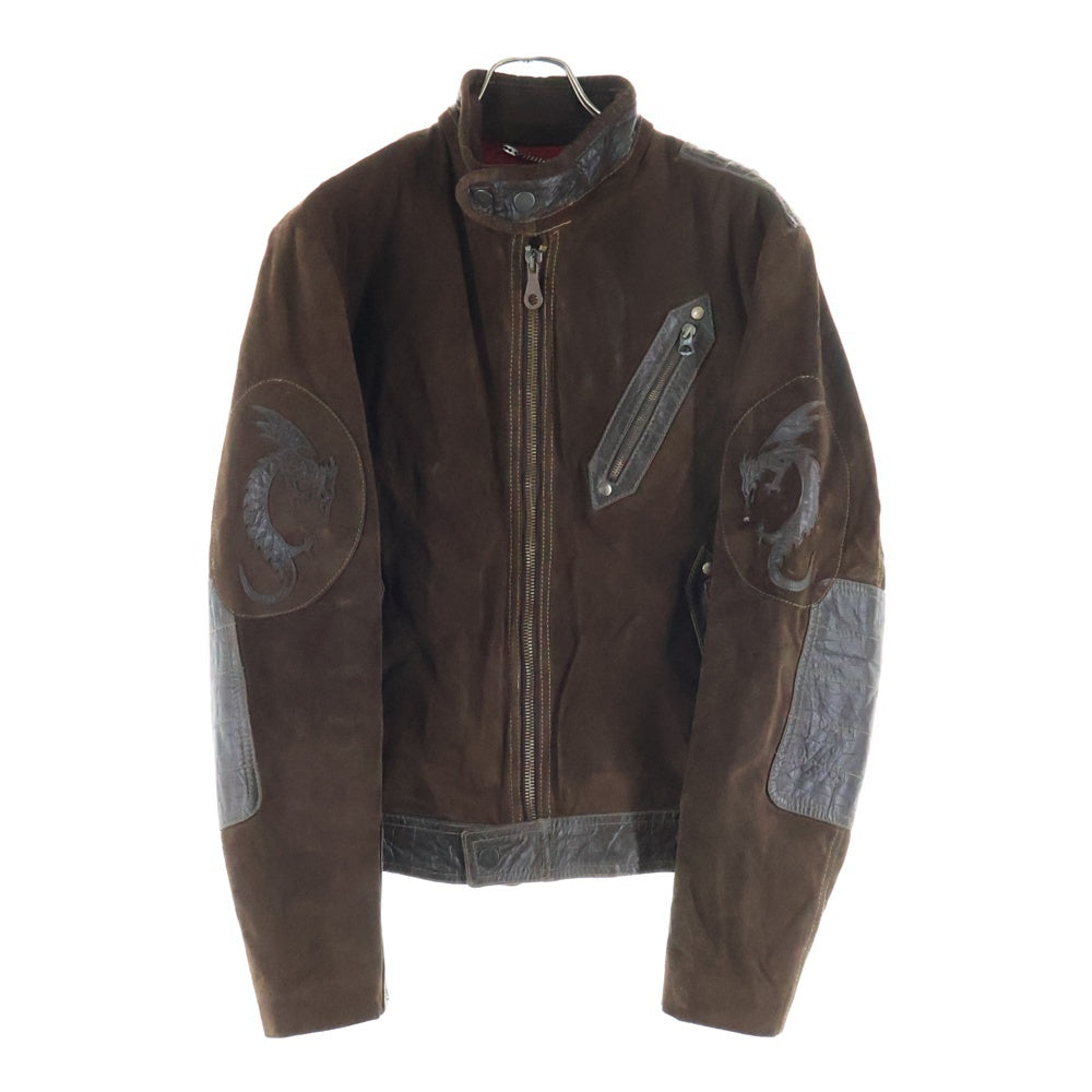 ARMANI JEANS(アルマーニ ジーンズ) 00s MADE IN ITALY DRAGON leather blouson イタリア製 ドラゴン レザー ブルゾン アウター ブラウン