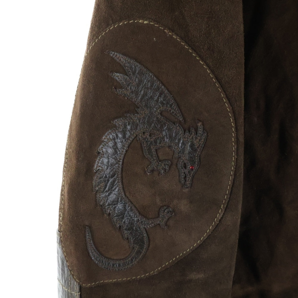 ARMANI JEANS(アルマーニ ジーンズ) 00s MADE IN ITALY DRAGON leather blouson イタリア製 ドラゴン レザー ブルゾン アウター ブラウン