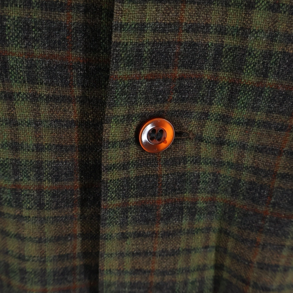 PENDLETON(ペンドルトン) 60s VINTAGE ヴィンテージ チェック ウール オープンカラー長袖ボードシャツ グリーン/ブラウン