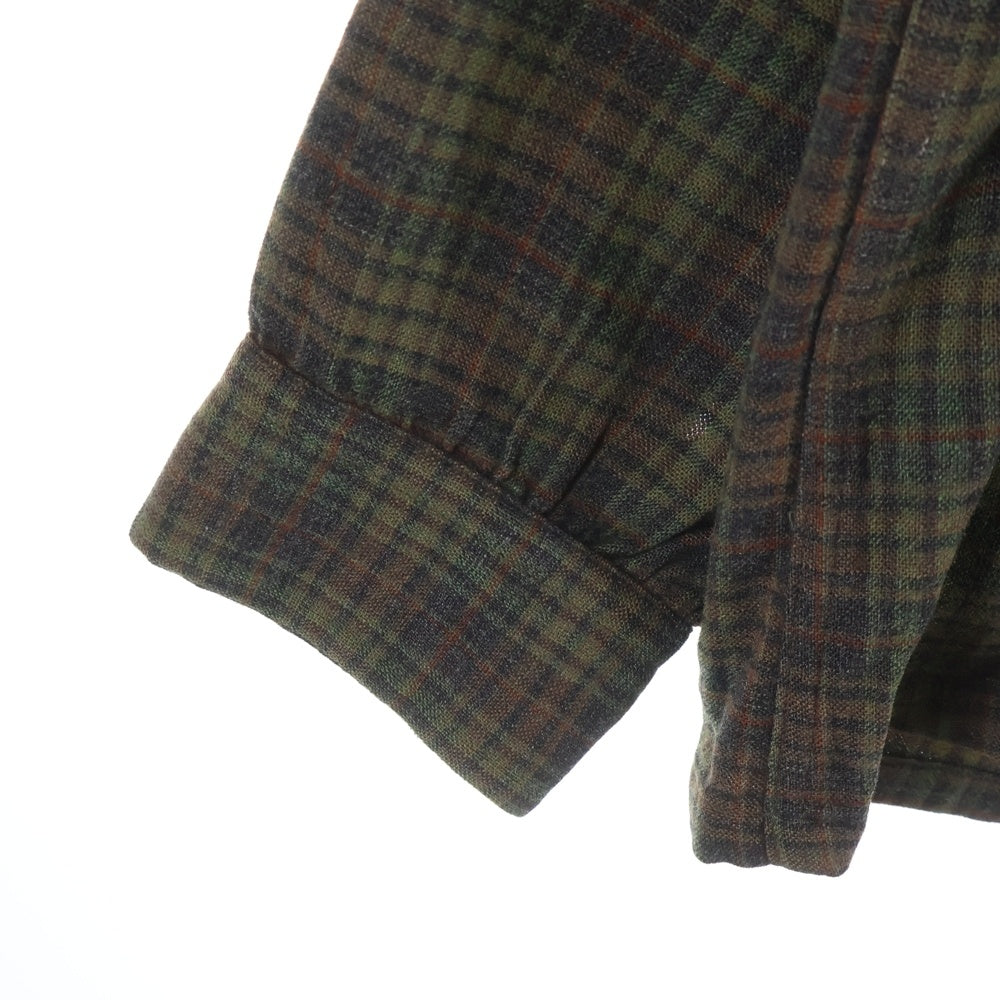 PENDLETON(ペンドルトン) 60s VINTAGE ヴィンテージ チェック ウール オープンカラー長袖ボードシャツ グリーン/ブラウン