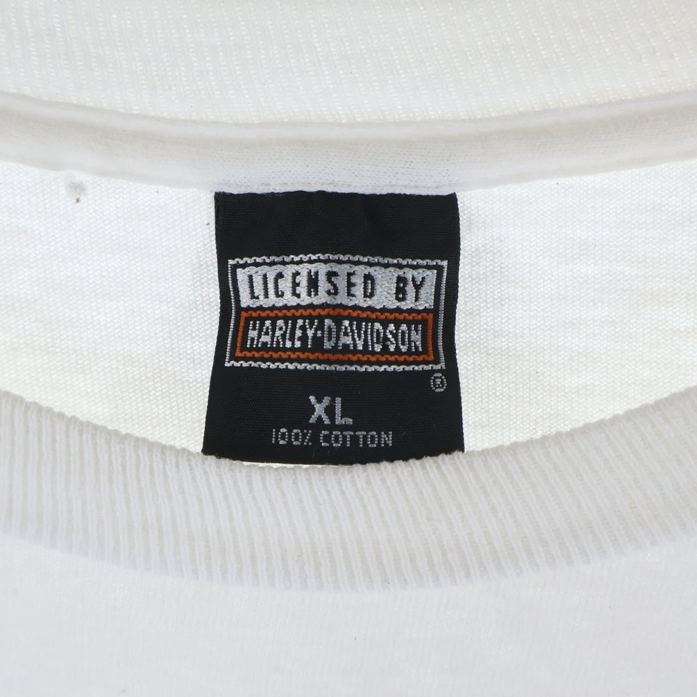 VINTAGE(ヴィンテージ) 90s HARLEY DAVIDSON ハーレーダビッドソン バイカー 両面プリント 半袖Tシャツ カットソー ホワイト