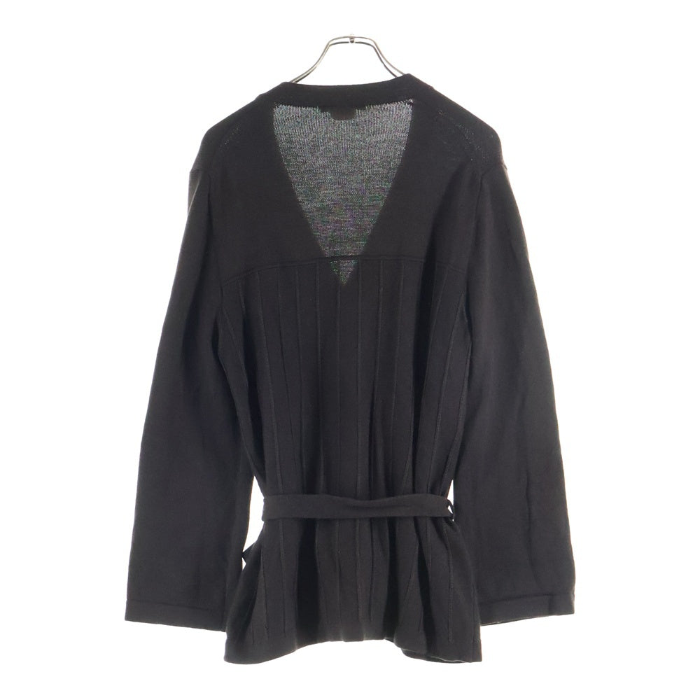 GUCCI(グッチ) リブ編み シルクVネックカーディー ウール シルク カシミア イタリア製 ブラウン