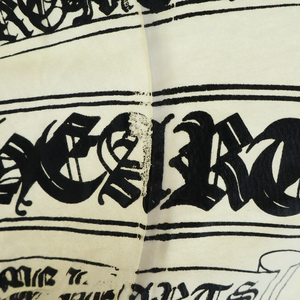 CHROME HEARTS(クロムハーツ) ×COMME des GARCONS コムデギャルソン スクロールラベル ロゴ総柄クルーネック半袖Tシャツ カットソー ホワイト OT-T022