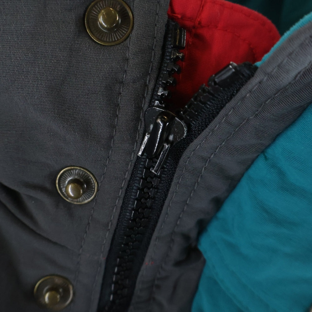 Eddie Bauer(エディバウワー) 80-90s Goose Down Jacket グースダウンジャケット 黒タグ後期 レッド×グレー
