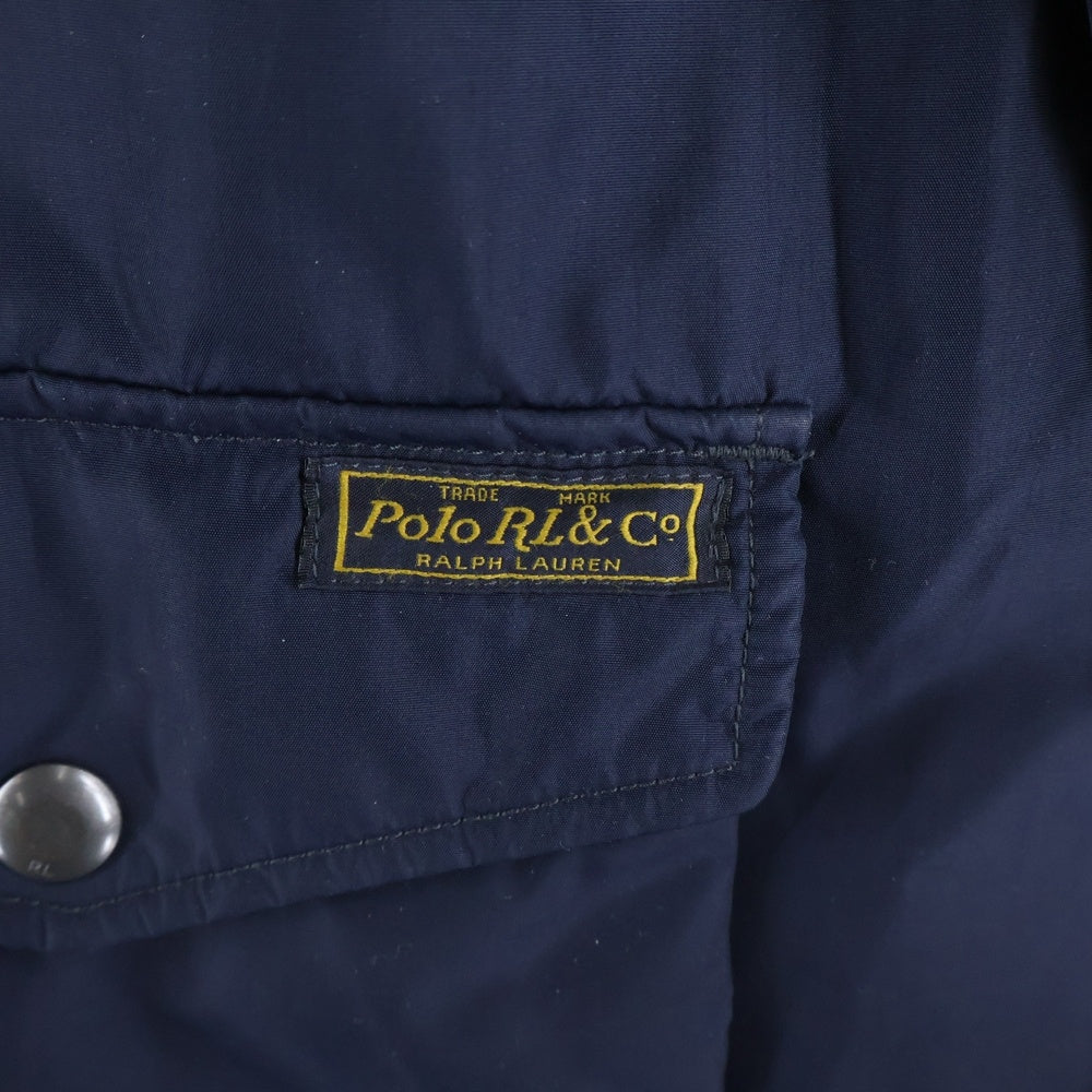 POLO RALPH LAUREN(ポロラルフローレン) 90ー00s Down Jacket ナイロン ジップアップ ダウン ジャケット ネイビー