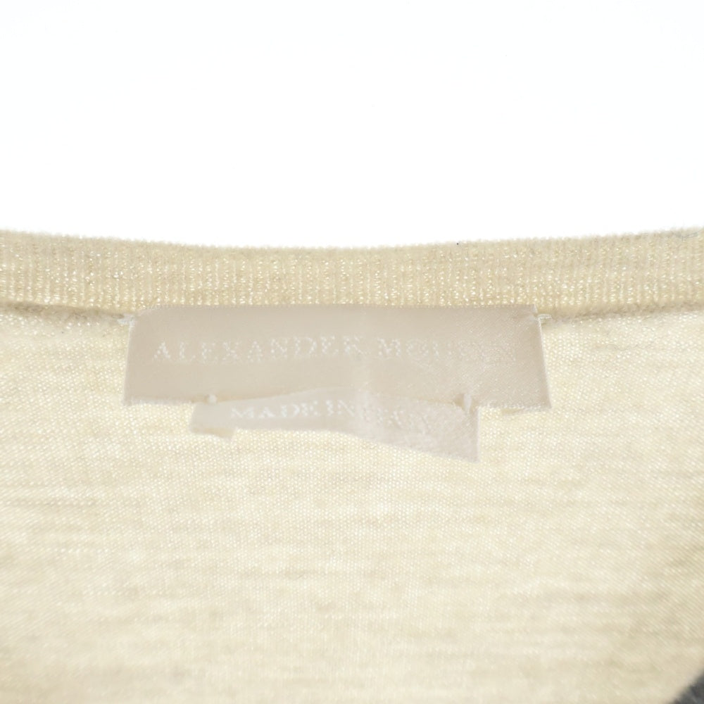 Alexander McQueen(アレキサンダーマックイーン) MADE IN ITARY イタリア製 ベルトデザイン ニットセーター ウール ホワイト 261698 Q1ADZ レディース