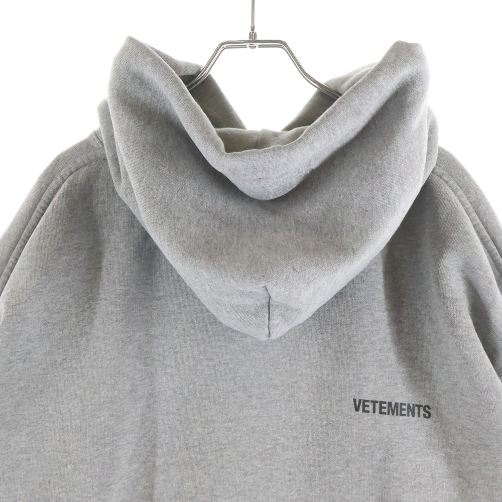 VETEMENTS(ヴェトモン) 21AW Pullover Logo Hoodei UAH21TR535 プルオーバー ロゴ フーディー グレー