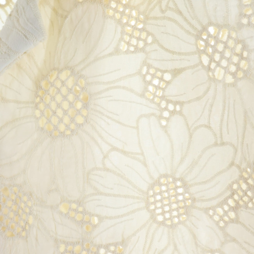 SUNFLOWER(サンフラワー) 23SS CAYO SHIRT MADE IN PORTUGAL ポルトガル製 花柄刺繍 半袖シャツ ホワイト