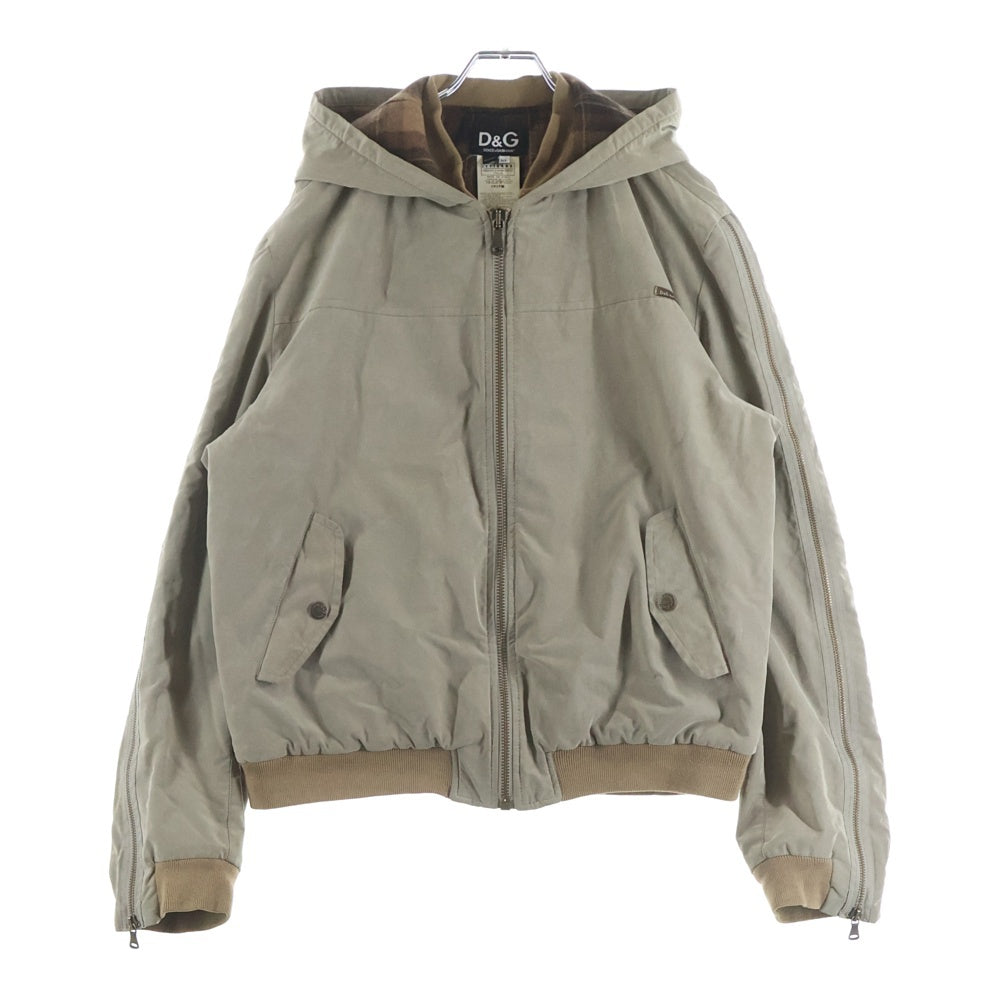 DOLCE & GABBANA(ドルチェアンドガッバーナ) 03AW Archive MADE IN ITALY ZIP UP BOMBER JACKET イタリア製 ジップアップ ボンバージャケット ベージュ