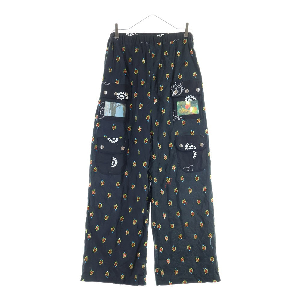 NO BRAND(ノーブランド) chopova lowena チョポヴァ ロウェナ AW2023 Fanlight Trousers スパンコール フローラル総柄パンツ ブラック レディース