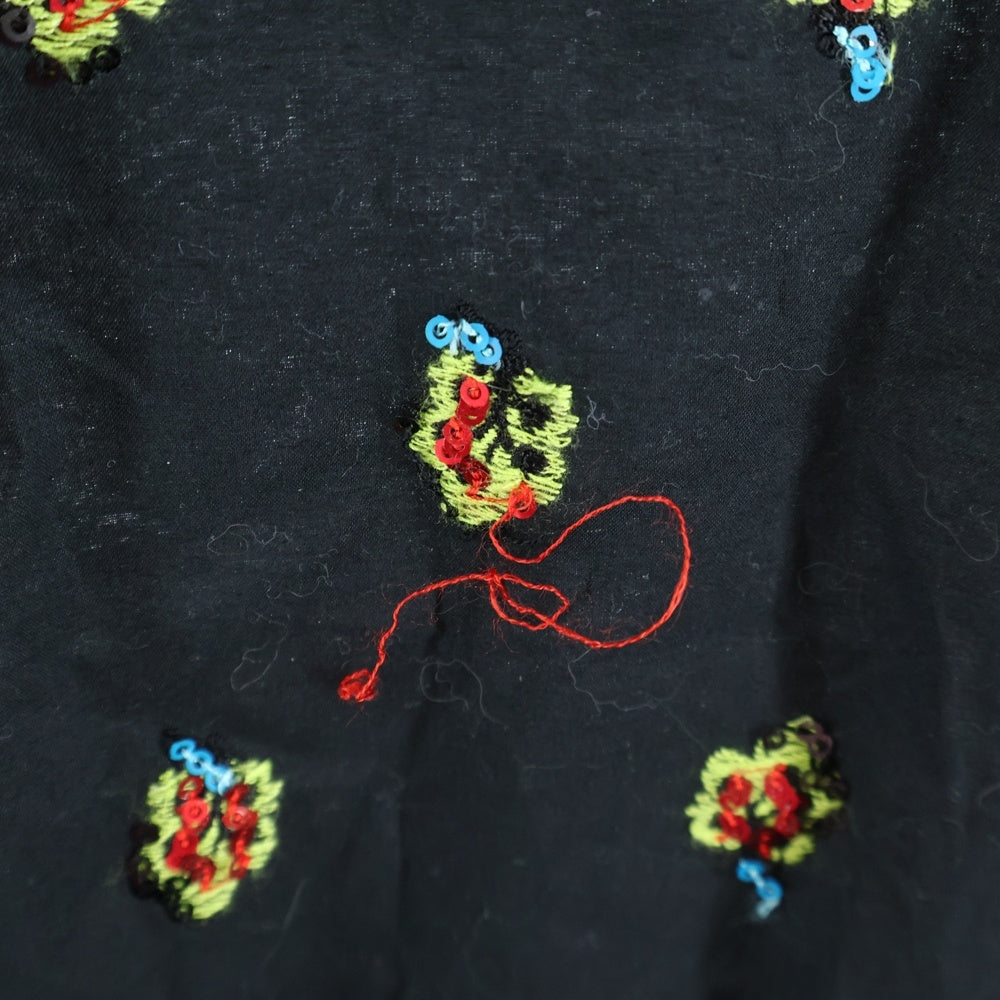 NO BRAND(ノーブランド) chopova lowena チョポヴァ ロウェナ AW2023 Fanlight Trousers スパンコール フローラル総柄パンツ ブラック レディース