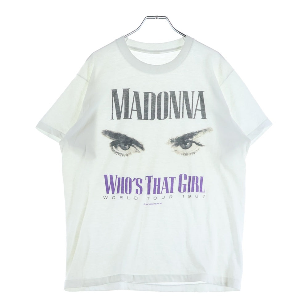 VINTAGE(ヴィンテージ) 80s Madonna Who's That Girl マドンナ フロントプリント Tシャツ 半袖カットソー ホワイト