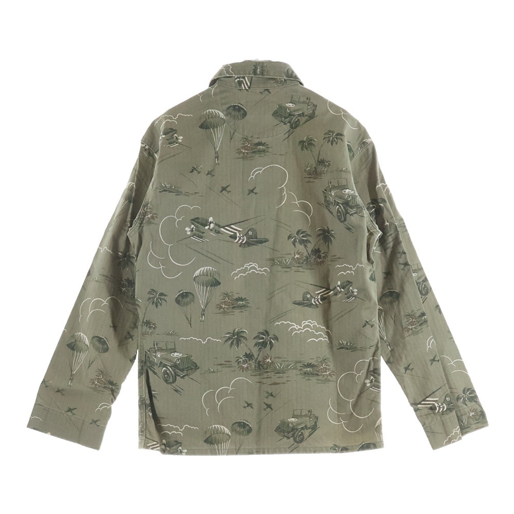 RRL(ダブルアールエル) 19SS MILITARY JACKET トロピカルプリント ミリタリー ジャケット カバーオール グリーン