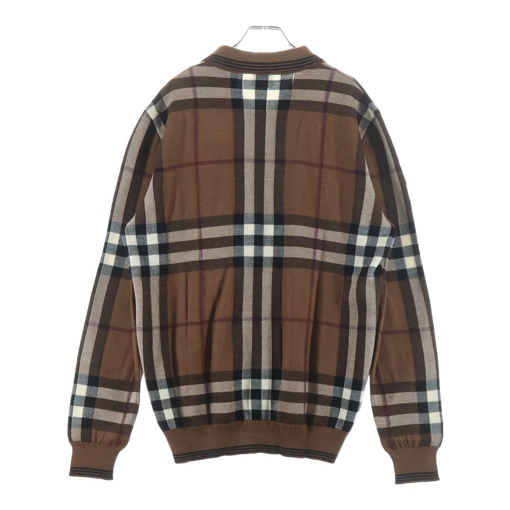 BURBERRY LONDON(バーバリーロンドン) MADE IN ITARY イタリア製 ポロシャツ ウール バーバリーチェック ブラウン 4563944