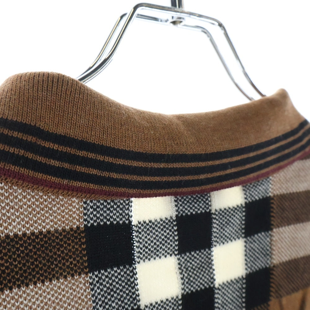 BURBERRY LONDON(バーバリーロンドン) MADE IN ITARY イタリア製 ポロシャツ ウール バーバリーチェック ブラウン 4563944