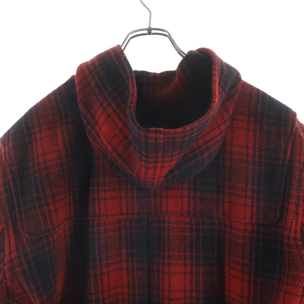 VINTAGE(ヴィンテージ) 90s DRY BONES ドライボーンズ 初期タグ ダッフルコート ウール チェック レッド×ブラック
