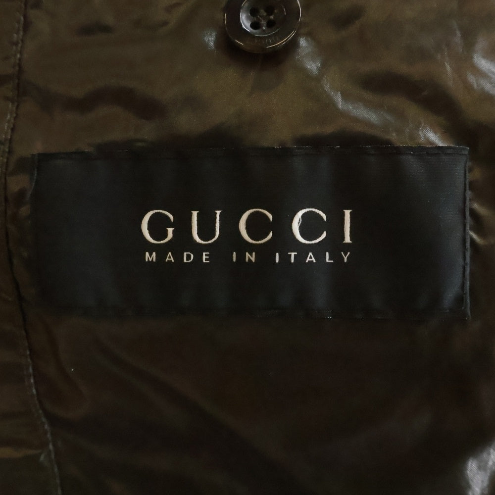 GUCCI(グッチ) Down Jacket 襟シェリーライン ダウンジャケット カーキ 200611 Z4063Down Jacket 襟シェリーライン ダウンジャケット カーキ 200611 Z4063