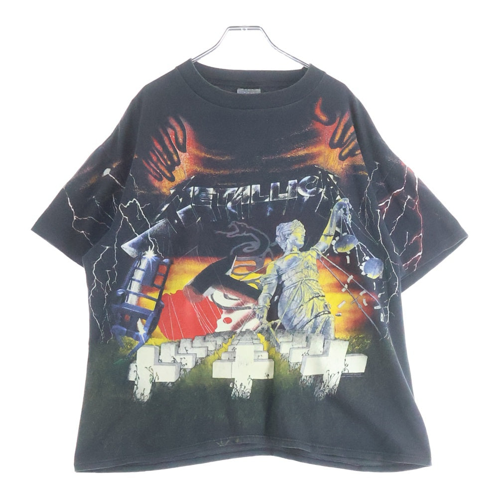 VINTAGE(ヴィンテージ) 90S METALLICA メタリカ AND JUSTICE FOR ALL 大判プリント バンドTシャツ 半袖Tシャツ カットソー ブラック