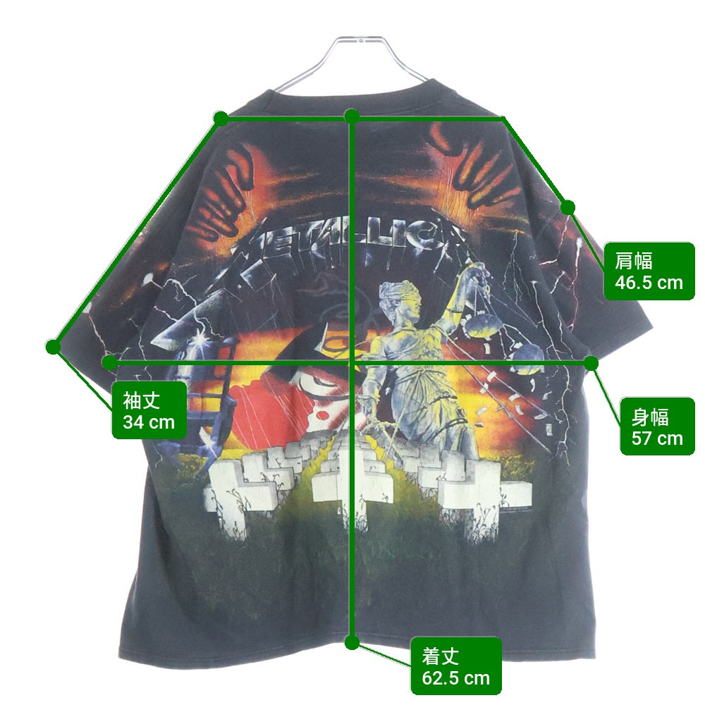 VINTAGE(ヴィンテージ) 90S METALLICA メタリカ AND JUSTICE FOR ALL 大判プリント バンドTシャツ 半袖Tシャツ カットソー ブラック
