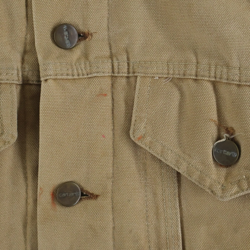 CARHARTT(カーハート) 80S 星タグ ダック トラッカージャケット 襟コーデュロイ 裏地ブランケット USA製 ブラウン 68WJPT