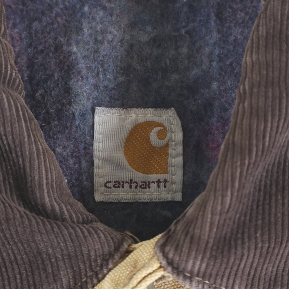 CARHARTT(カーハート) 80S 星タグ ダック トラッカージャケット 襟コーデュロイ 裏地ブランケット USA製 ブラウン 68WJPT