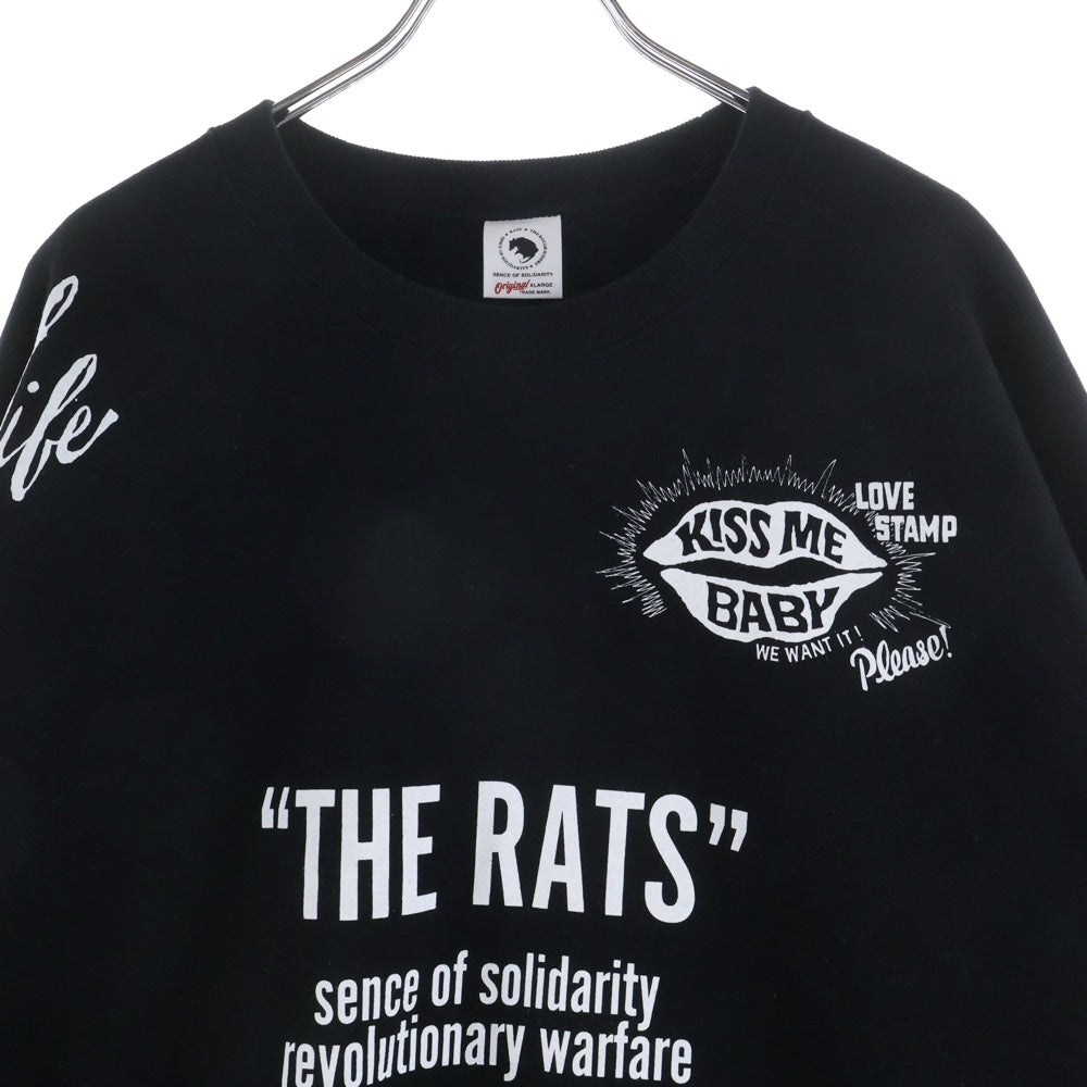 RATS(ラッツ) CRAZY CREW NECK SWEAT 25'RTC-0903 クレイジー クルーネック スウェット ブラック
