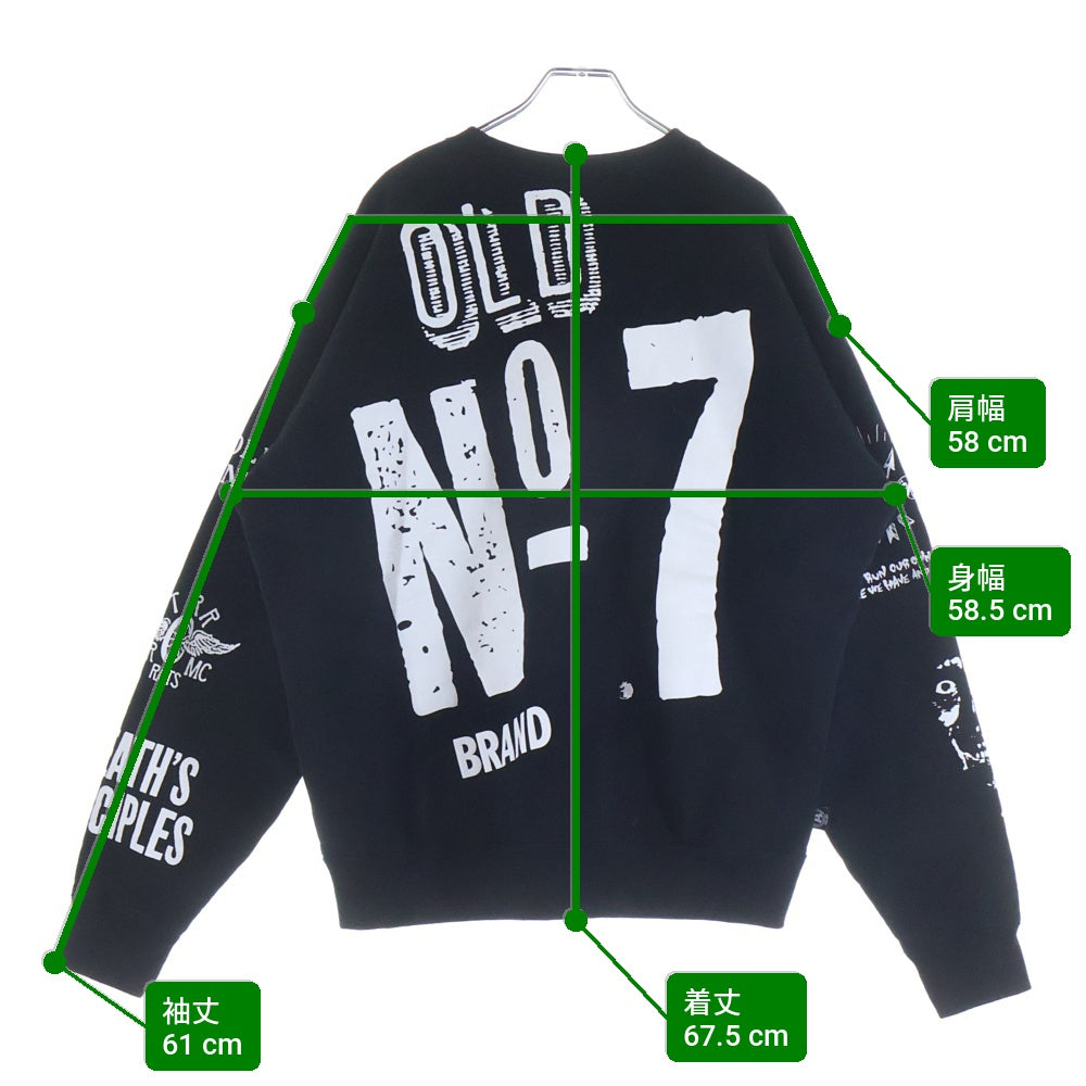 RATS(ラッツ) CRAZY CREW NECK SWEAT 25'RTC-0903 クレイジー クルーネック スウェット ブラック