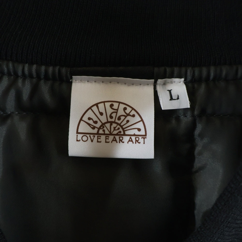 LOVE EAR ART(ラブ イヤー アート) Paint Embroidery MA-1 ジャケット ブラック
