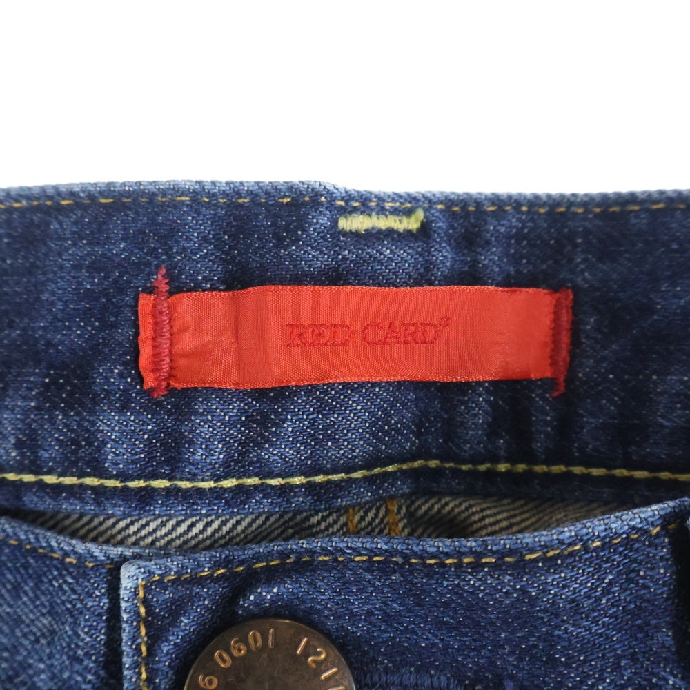 RED CARD(レッドカード) ボタンフライ ストレート ストレッチデニム パンツ ジーンズ インディゴ