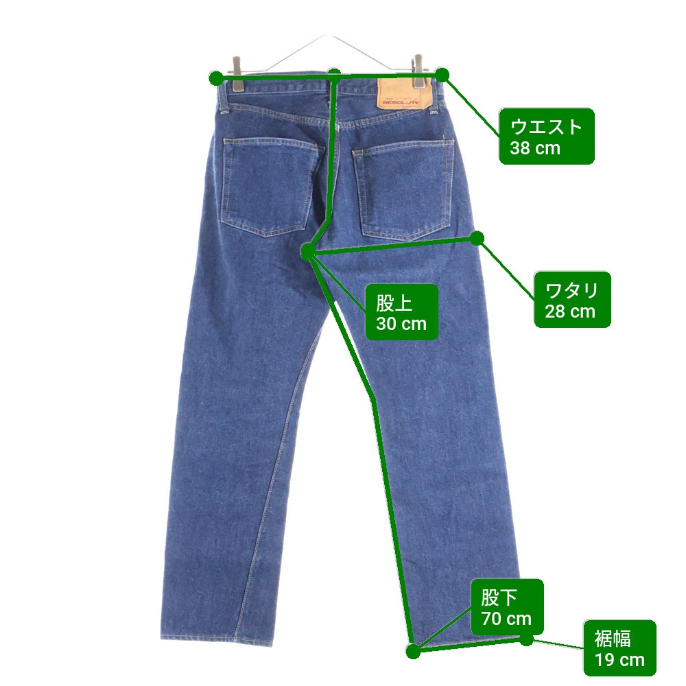 RESOLUTE(リゾルト) 710 ボタン裏10 ボタンフライ ストレートデニム パンツ ジーンズ インディゴ