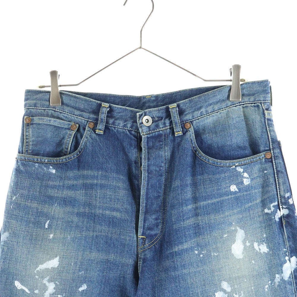 marka(マーカ) ペイントデニム ボタンフライ ストレート デニムパンツ ジーンズ インディゴ M24B10PT01C