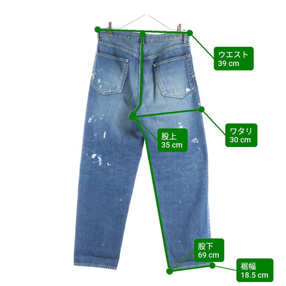 marka(マーカ) ペイントデニム ボタンフライ ストレート デニムパンツ ジーンズ インディゴ M24B10PT01C