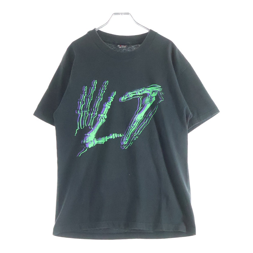VINTAGE(ヴィンテージ) 90s L7 BONE HAND SIGN バンド 半袖Tシャツ カットソー ブラック