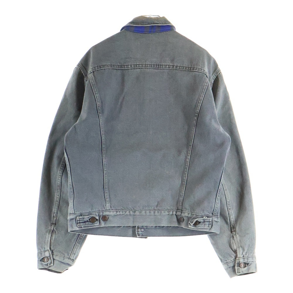 Levi's(リーバイス) 80s 70411 ボタン裏刻印527 ライナー ネルチェック デニム ジャケット グレー