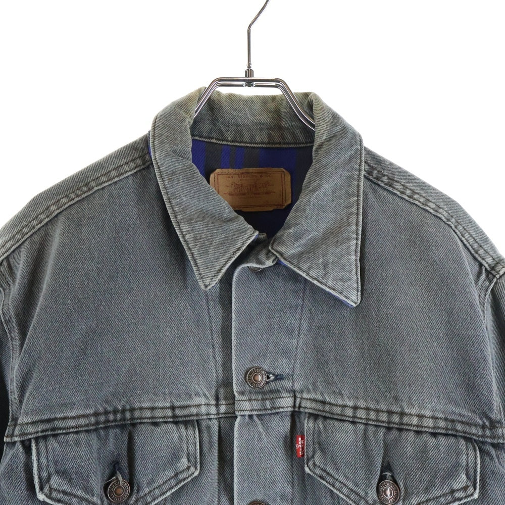 Levi's(リーバイス) 80s 70411 ボタン裏刻印527 ライナー ネルチェック デニム ジャケット グレー