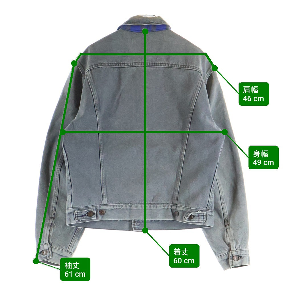 Levi's(リーバイス) 80s 70411 ボタン裏刻印527 ライナー ネルチェック デニム ジャケット グレー