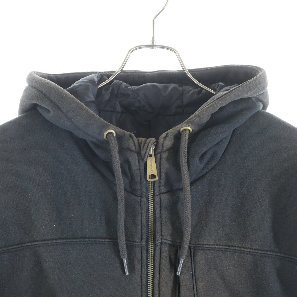 CARHARTT(カーハート) Rain Defender レインディフェンダー 裏地キルティングジップアップ パーカー フーディー ブラック